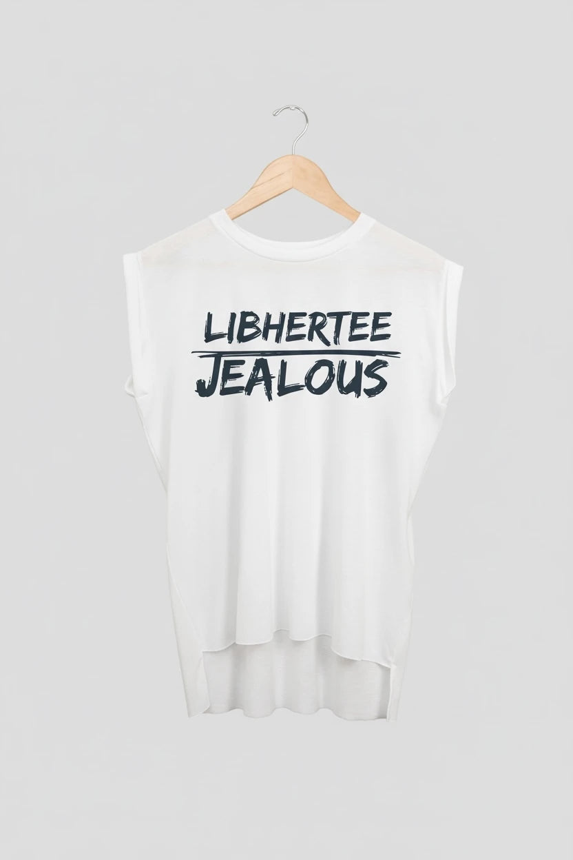 Jealous Tee muscle t-shirt on hanger – LIBHERTEE JEALOUS design by JealousTee