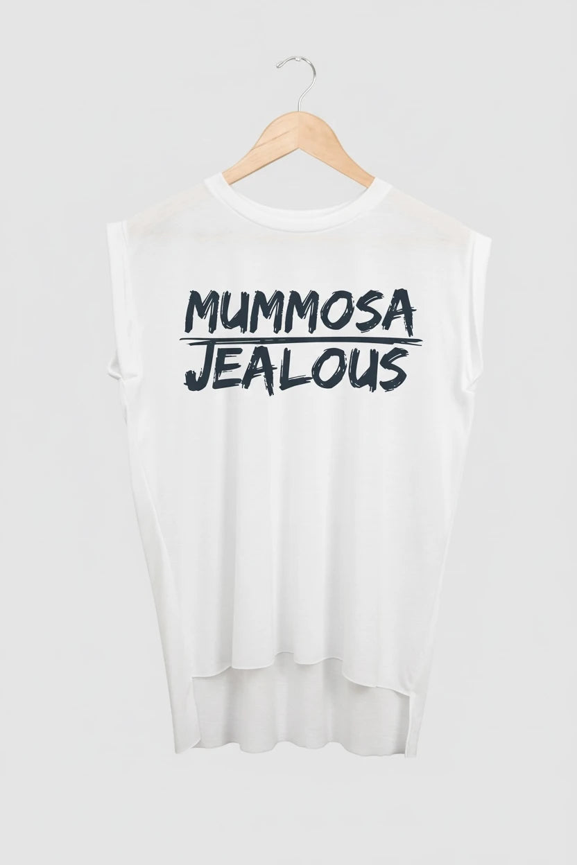 Jealous Tee muscle t-shirt on hanger – MUMMOSA JEALOUS design by JealousTee