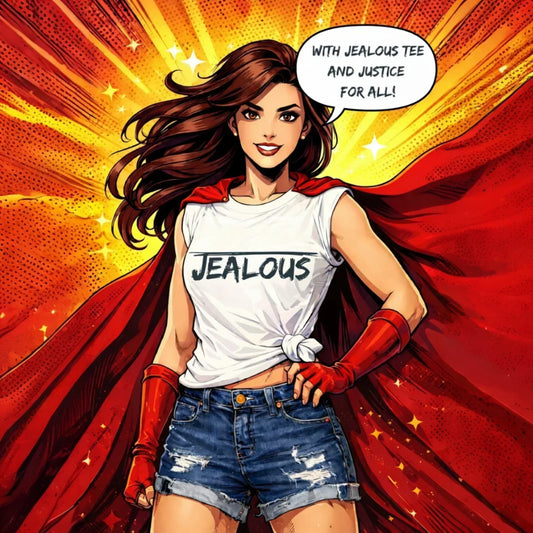 Jealous Tee | Rebel Jealous "With Jealous Tee and Justice for All" representing women's empowerment and activist fashion 