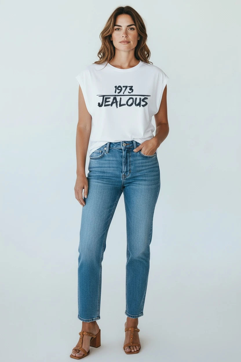 Jealous Tee women's rights t-shirt with 1973 JEALOUS design by JealousTee