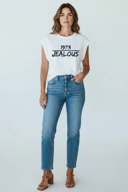 Jealous Tee women's rights t-shirt with 1973 JEALOUS design by JealousTee