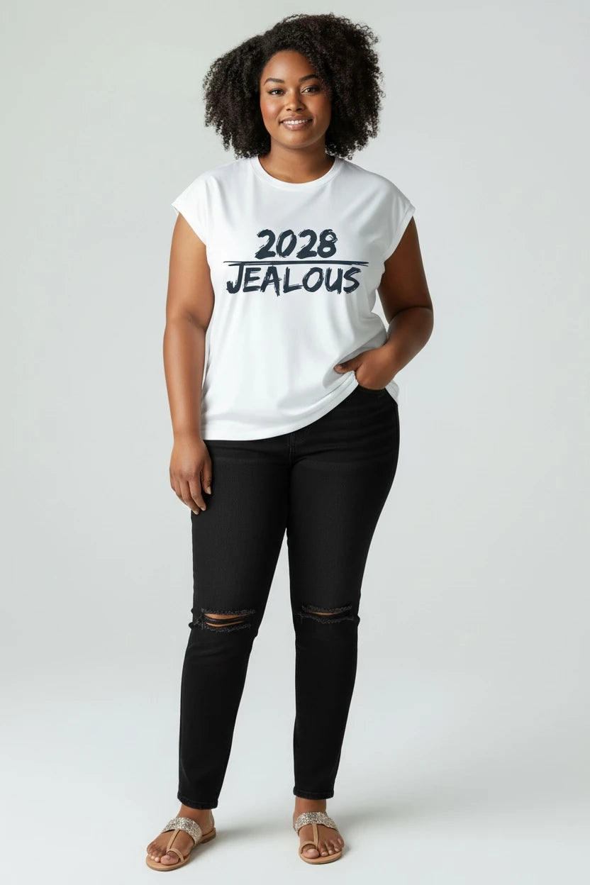 Jealous Tee 2028 progressive campaign muscle t-shirt supporting equality and human rights