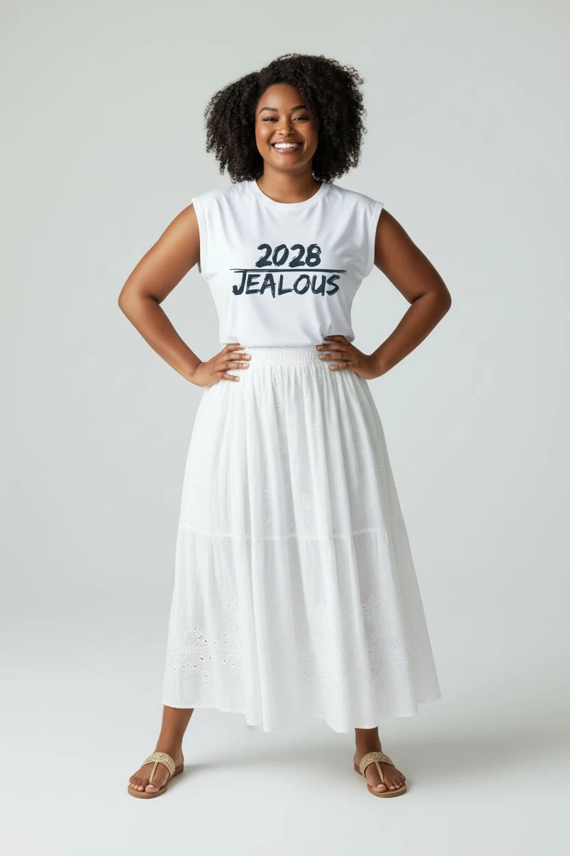 Jealous Tee empowerment t-shirt with 2028 JEALOUS design from JealousTee