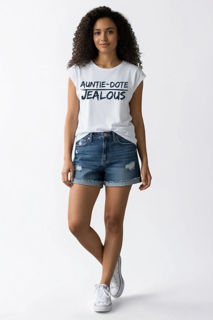 Model wearing AUNTIE-DOTE progressive women's rights tee by JealousTee