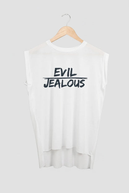 Jealous Tee muscle t-shirt on hanger – EVIL JEALOUS design by JealousTee