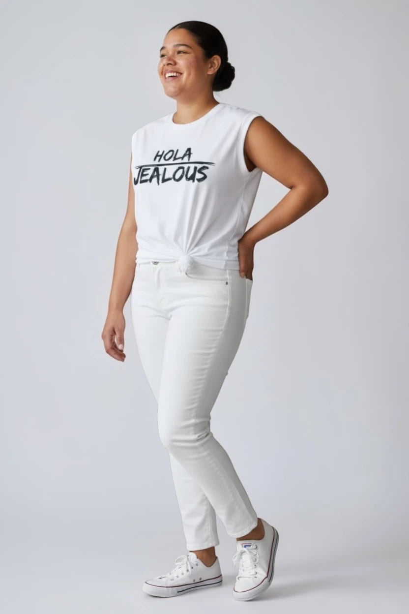 Jealous Tee progressive t-shirt with HOLA JEALOUS design by JealousTee