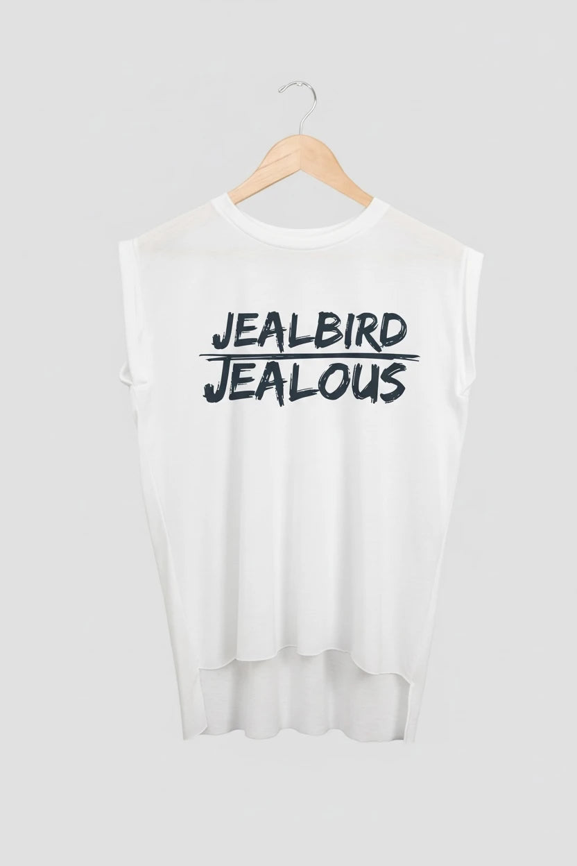 Jealous Tee muscle t-shirt on hanger – JEALBIRD JEALOUS design by JealousTee