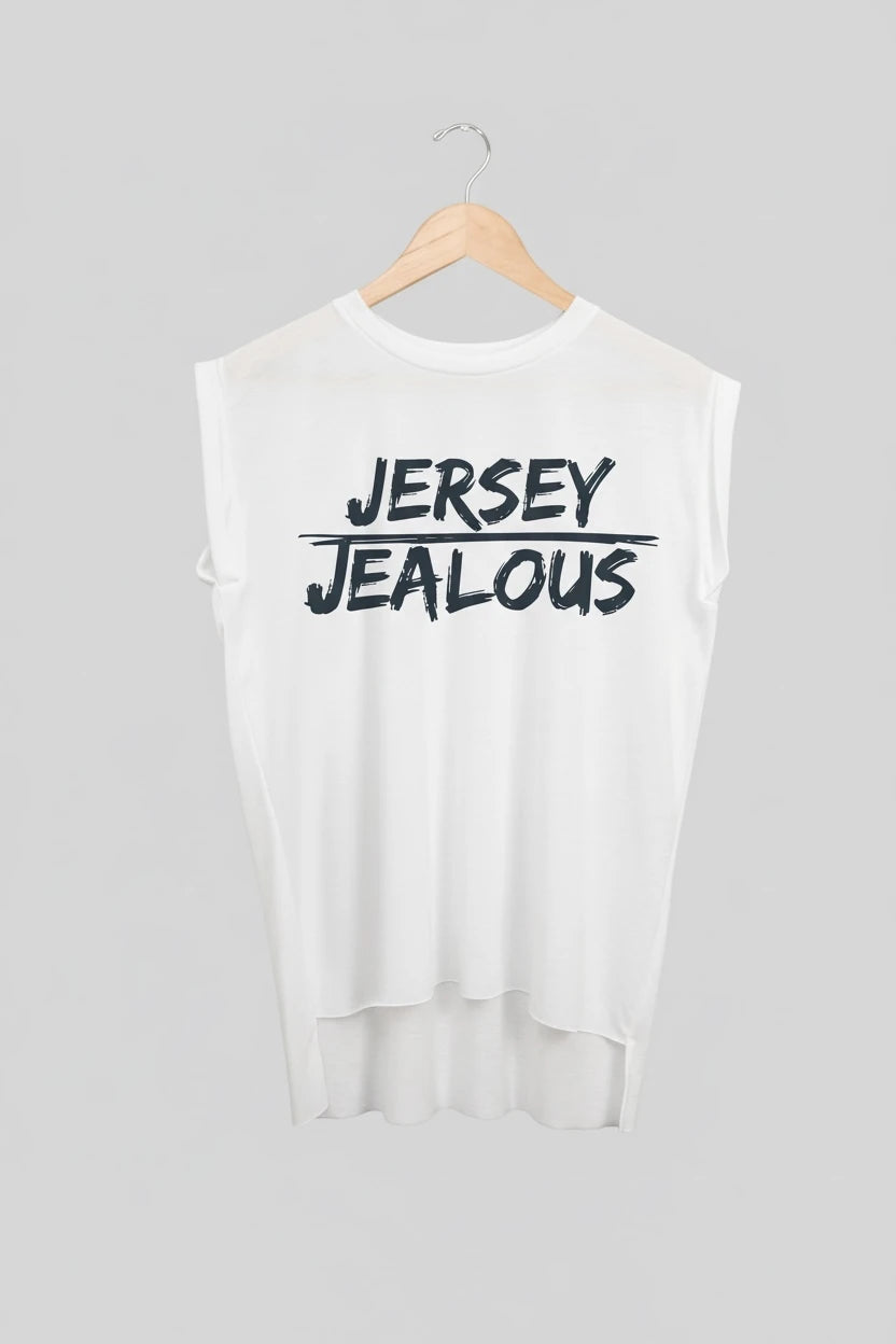 Jealous Tee muscle t-shirt on hanger – JERSEY JEALOUS design by JealousTee