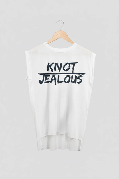 Jealous Tee muscle t-shirt on hanger – KNOT JEALOUS design by JealousTee