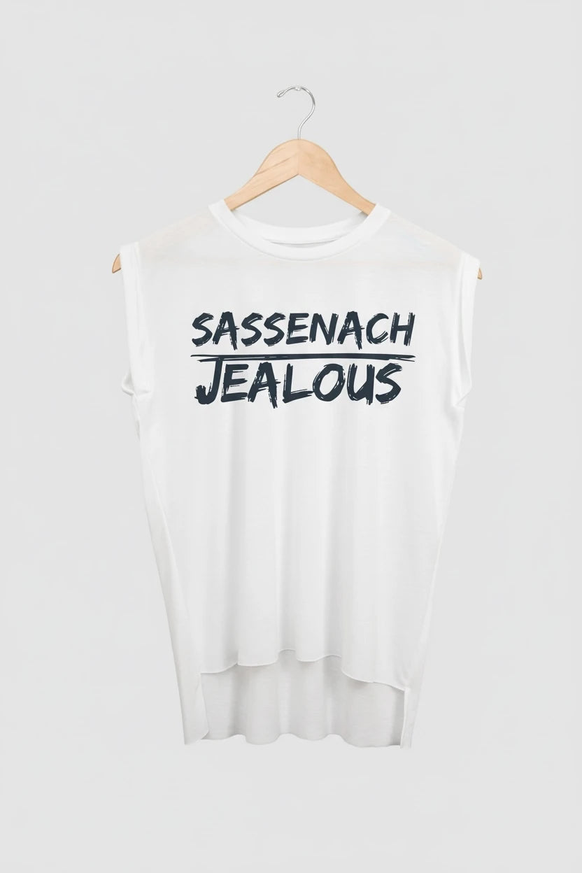 Jealous Tee muscle t-shirt on hanger – Sassenach JEALOUS design by JealousTee