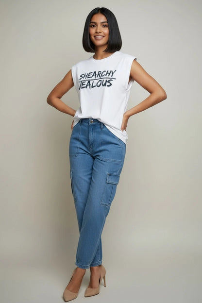 Jealous Tee SHEARCHY white sleeveless tank  supporting equality 