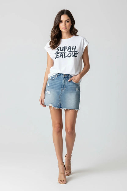 Jealous Tee progressive SUPAH JEALOUS white muscle tee by JealousTee