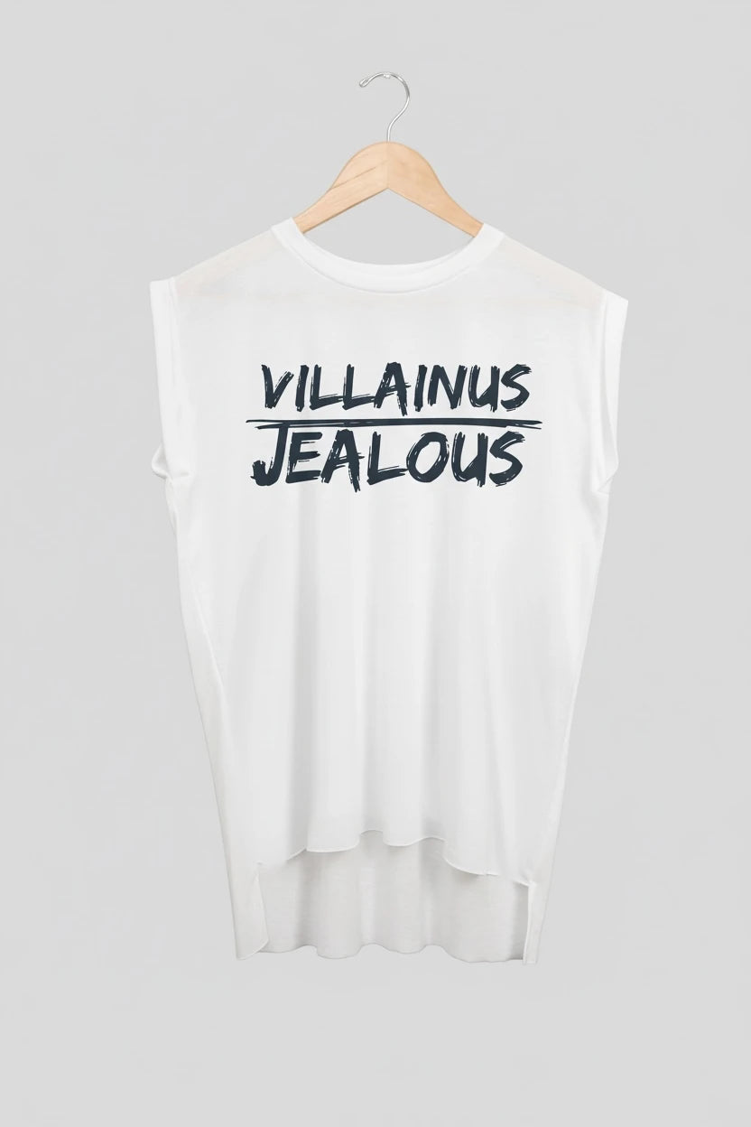 Jealous Tee muscle t-shirt on hanger – VILLAINUS JEALOUS design by JealousTee